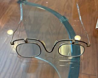 vintage late 60s prescription clear glass gold flip up glasses 