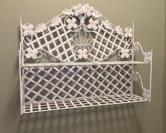 vintage shabby chic wrought iron magazine holder 
