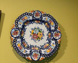 Azulejo Floral Wall Plate