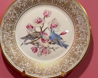 Lenox Boehm Bird Collector Plate 1972 "Mountain Bluebird" 