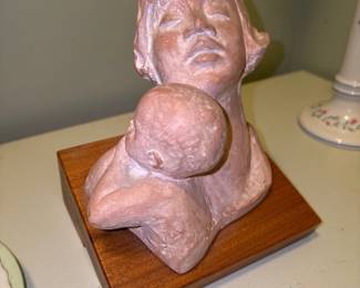 Austin Productions Clay Terracotta Sculpture Newborn Mother and Child Birth