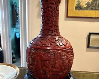 Chinese Cinnabar Lacquer Vase 