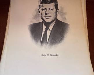 lithograph portrait of John F. Kennedy 