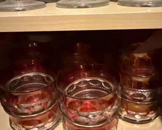 EAPG Oregan Ruby Flash tumblers by the Richards & Hartley Glass Company 