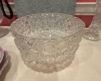 McKee Glass Company Vintage Pressed and Cut Glass Bowl 