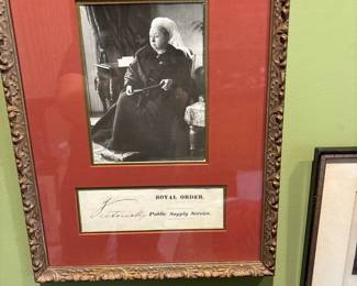 framed photograph of Queen Victoria "Royal Order" 