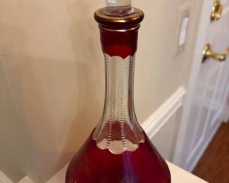 Ruby Flash Crystal Decanter 