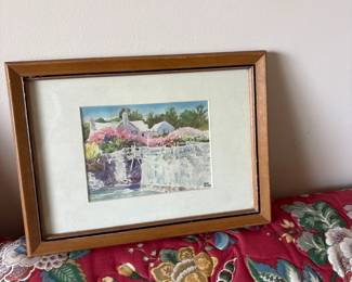 Watercolor Painting in Bermuda by Adolph Treidler 
