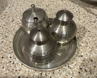 Royal Selangor Pewter Salt, Pepper and Mustard set 