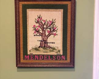 needlepoint family tree MENDELSON 