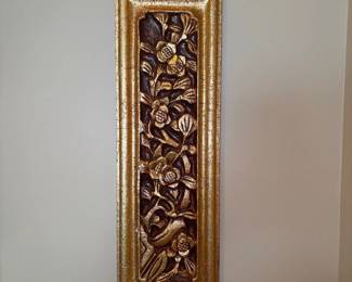 Mid Century Syroco Gold Carved Panel 