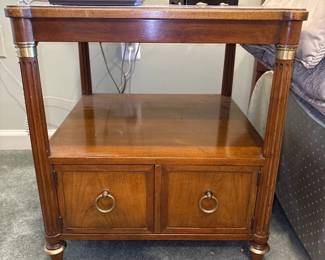 Vintage Baker Mid Century Maple Two tier Side Table with two doors 