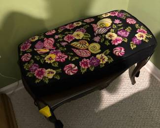 vintage needlepoint bench 