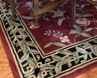 wood persion area rug
