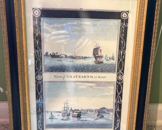 "View of Gravesend in Kent" and "View of Woolwich in Kent" by William Thornton 