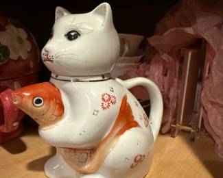 Cat with Koi Fish Teapot 