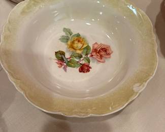 C.C. Thompson China Bowl with roses 