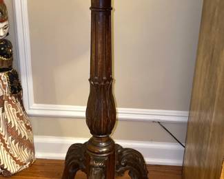 Mahogany Tripod Torchiere 