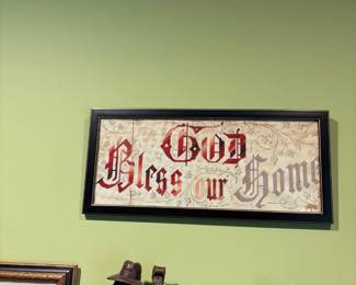 God Bless Our Home Needlework print 
