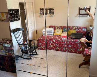 2 piece mirror faced closet 