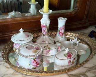 Baum Bros Lefton Ceramic Vanity / Dresser Accessories 