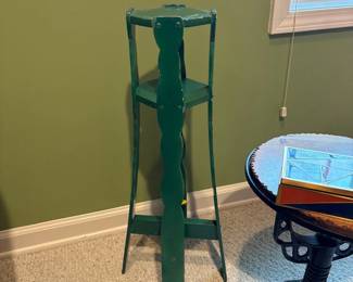 handpainted wooden side table/ plant stand