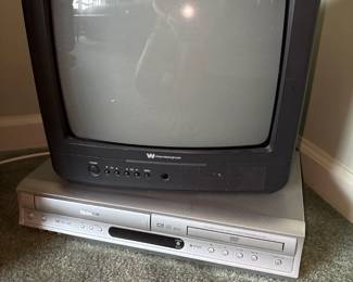 White Westinghouse CRT television - Toshiba SD-V291U DVD VHS Combo 