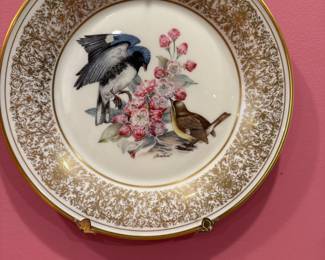 Lenox Black Throated Blue Warbler Plate - Boehm Bird Series 
