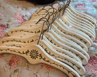 vintage style wooden clothes hanger 