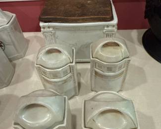 antique Lusterware Spice Jar Set 