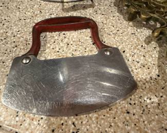 vintage ACME Stainless Steel & Cast Iron Cutter - mezzaluna 