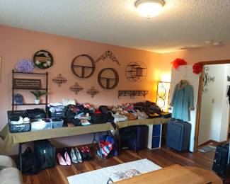 Clothes and iron wall decor