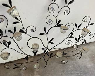Metal Filigree floral candle holders for your indoor or outdoor wall
