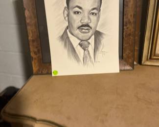 Collectible  Sketch of Martin Luther King drawn in 1976 by a famous artist
named Lora!
