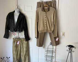 Collectible  stylish pieces  with leather jacket and leather slacks!