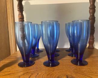 Cobalt blue glasses for your favorite beverageset of nine