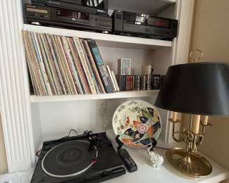 vintage records, record player
