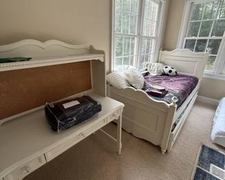 twin bed with trundle , desk