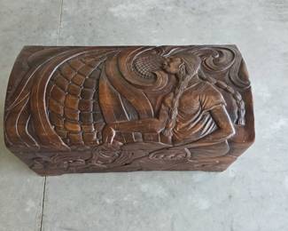 Hand carved chest from Panama