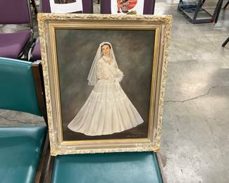 1958 Clifford Maxwell Framed Painting of a Bride