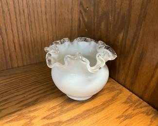 Fenton Silver Crest Glass Rose Bowl/Vase