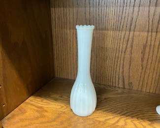 White Milk Glass Bud Vase