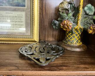 Cast Iron "Joy" Trivet / Wall Hanging