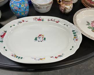 Pfaltzgraff Christmas Snow Village Platter