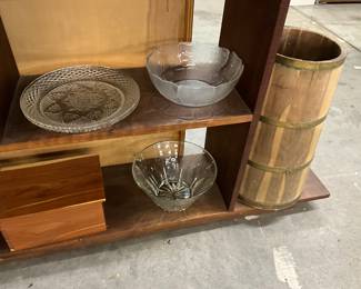 Arcoroc Rimmed Platter - Arcoroc Serving Bowl - Wooden Box - Princess House Salad or Serving Bowl