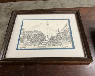 Framed Signed Print of Mt Vernon Washington Monument