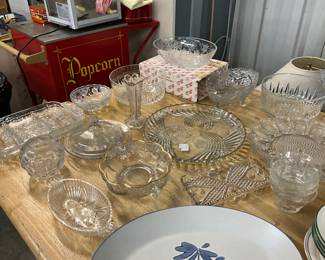 Assorted Clear Glass Serving Pieces