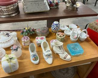 Assorted Miniature Shoes, Trinket Boxes/Dishes, Perfume Bottles