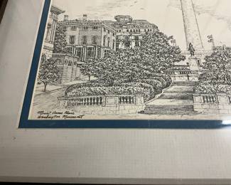 Framed Signed Print of Mt Vernon Washington Monument
