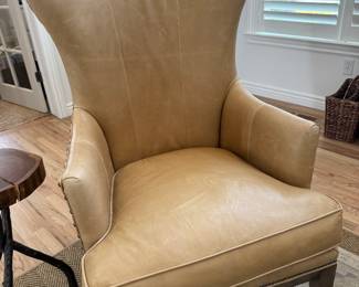 Leather camel colored Prescott chair from Gatehouse